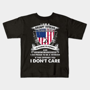 I Am A Grumpy Veteran I Was Born In October My Oath Of Enlistment Has No Expiration Date Kids T-Shirt